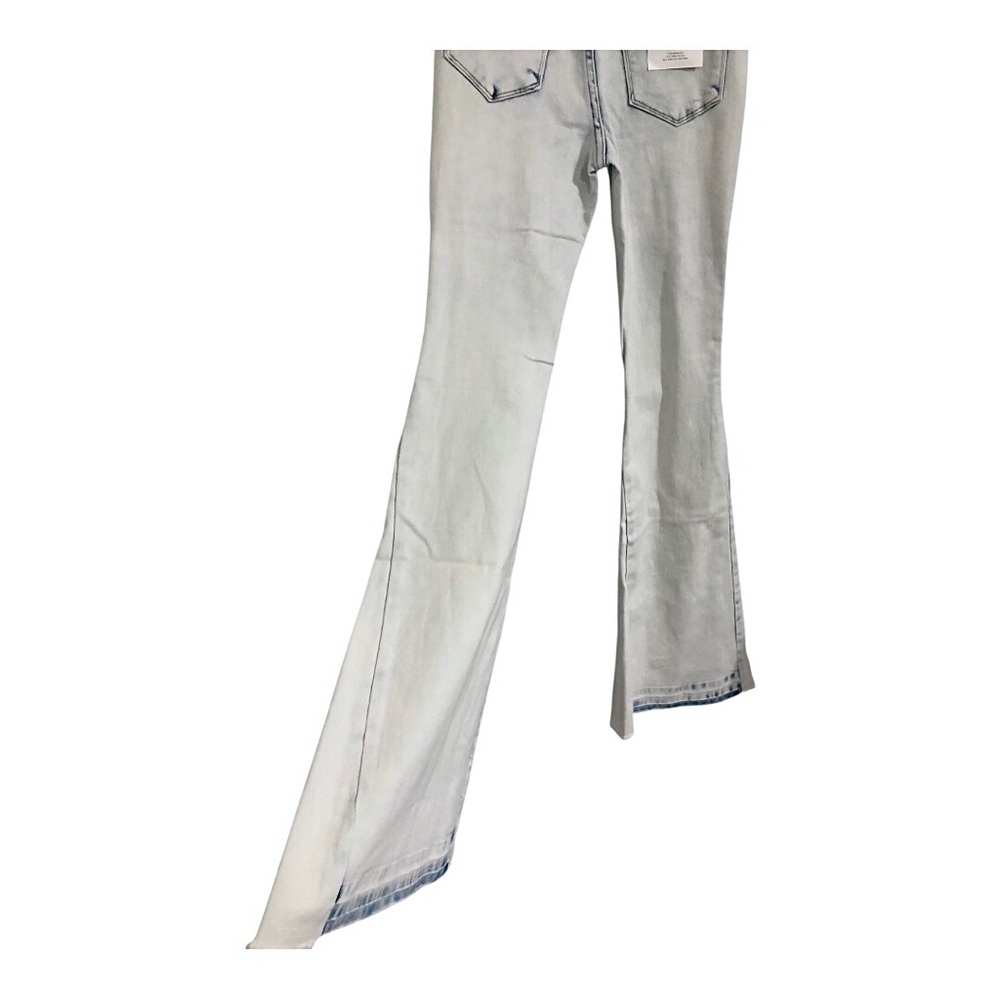 Flying‎ Monkey High Rise Coco Blues distressed light wash Flares jeans size 29 - Picture 5 of 8
